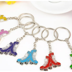 Roller Skate Key Chain with Metal Key Ring